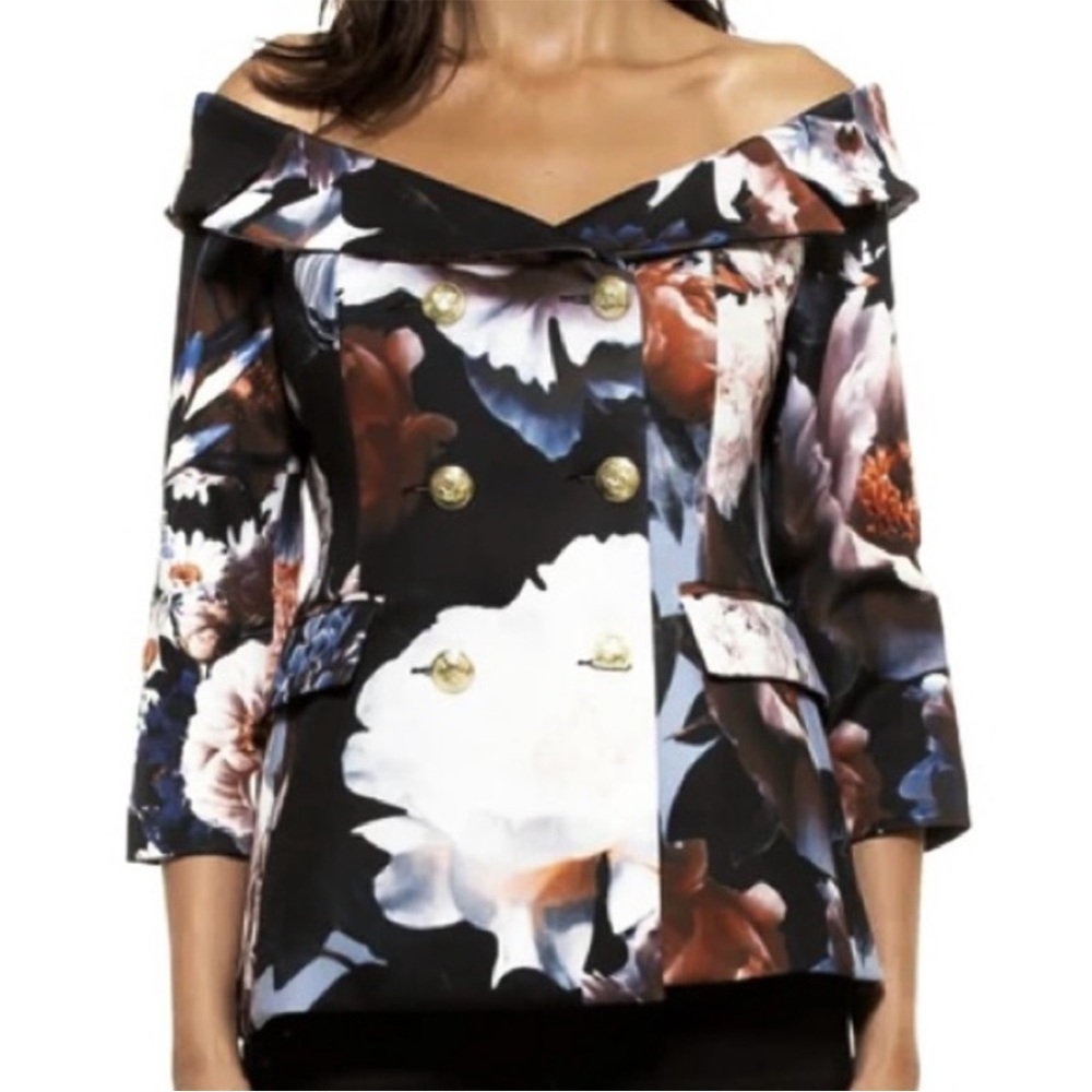 Nwt Alexia Admor Karinna Off Shoulder Jacket Top Size 14 Retail $229.00